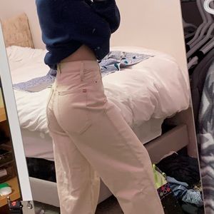 White/Cream High Rise Baggy Jeans (brand new)